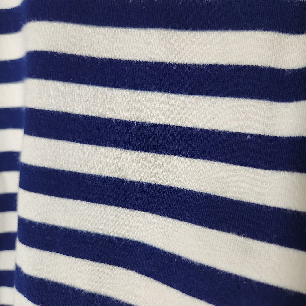MADEWELL Blue Striped Ponte Knit 3/4 Sleeve Top Shirt Size L Nautical - Picture 9 of 11
